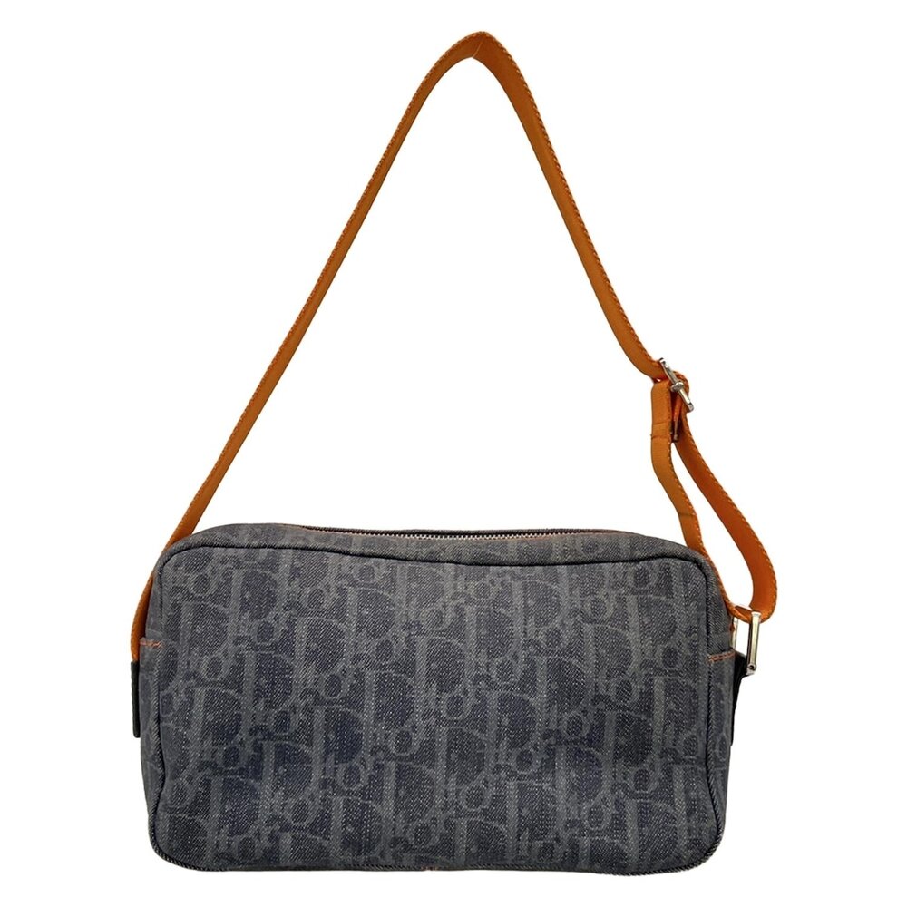 Christian Dior DIOR/ChristianDior Flight Shoulder Bag Gray Black Orange Denim - Picture 3 of 15